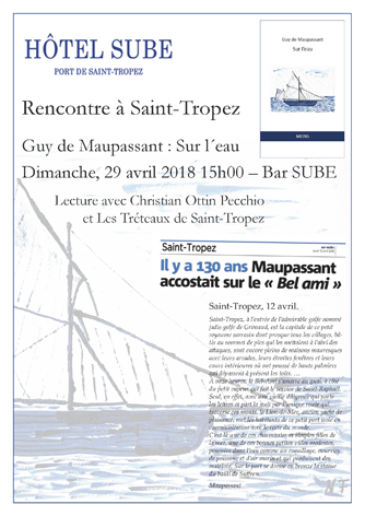29.04.2018: Lesung aus „Sur l’eau“ in der Bar SUBE in Saint-Tropez